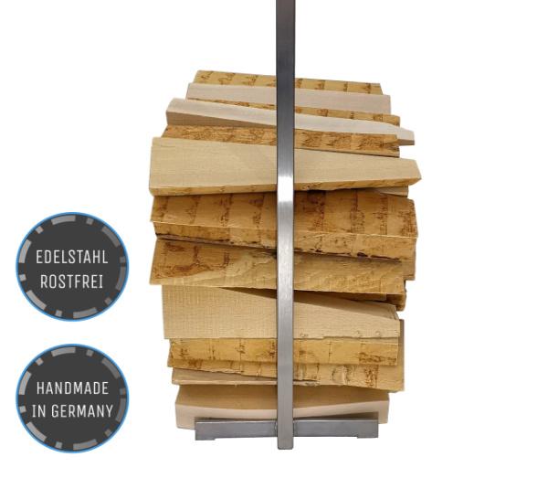 Namor© Edelstahl Kaminholzregal | Kaminholzständer | Holzaufbewahrung | Holztrage | Holzlager | Rostfreier Innen- oder Außeneinsatz | Handmade in Germany